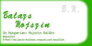 balazs mojszin business card